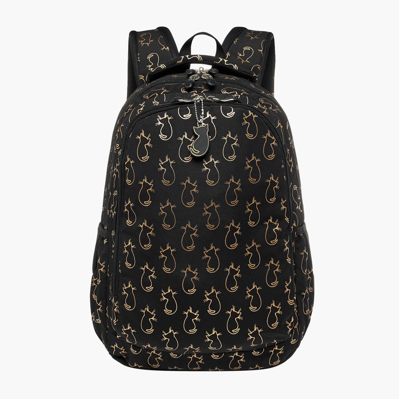 St.Right Backpack-Cats-3 Cmprt-18 In-Girls (Polyester) Black \ 30X20X45 - Image 1